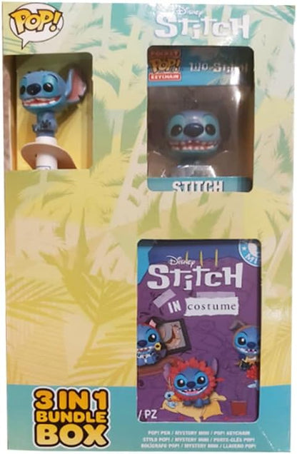 Funko Pop! | Disney Lilo & Stitch Box Stitch 3 in 1 | Confezione esclusiva FNAC | Figura misteriosa + Portachiavi + Penna | Collezione ufficiale Disney | FS