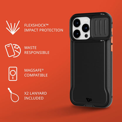 tech21 Evo Max case for iPhone 15 Pro Max- Compatible with MagSafe - Impact Protection Case - Lanyards included - Black