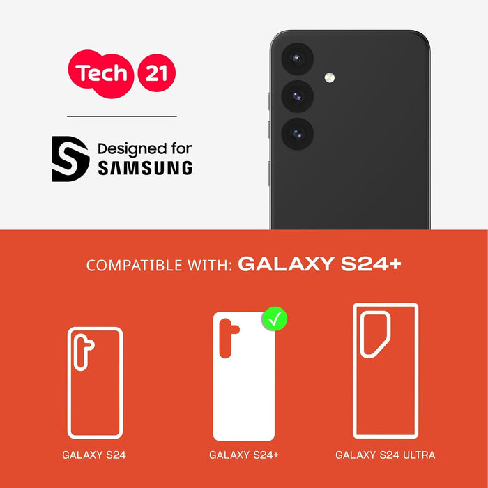 Tech21 Evo Pro Samsung S24+ Case: 20ft Military Drop Proof Protection, Case for Galaxy S24+ with Enhanced Camera Protection, 2 Lanyards Included for Durability and Safety - Black