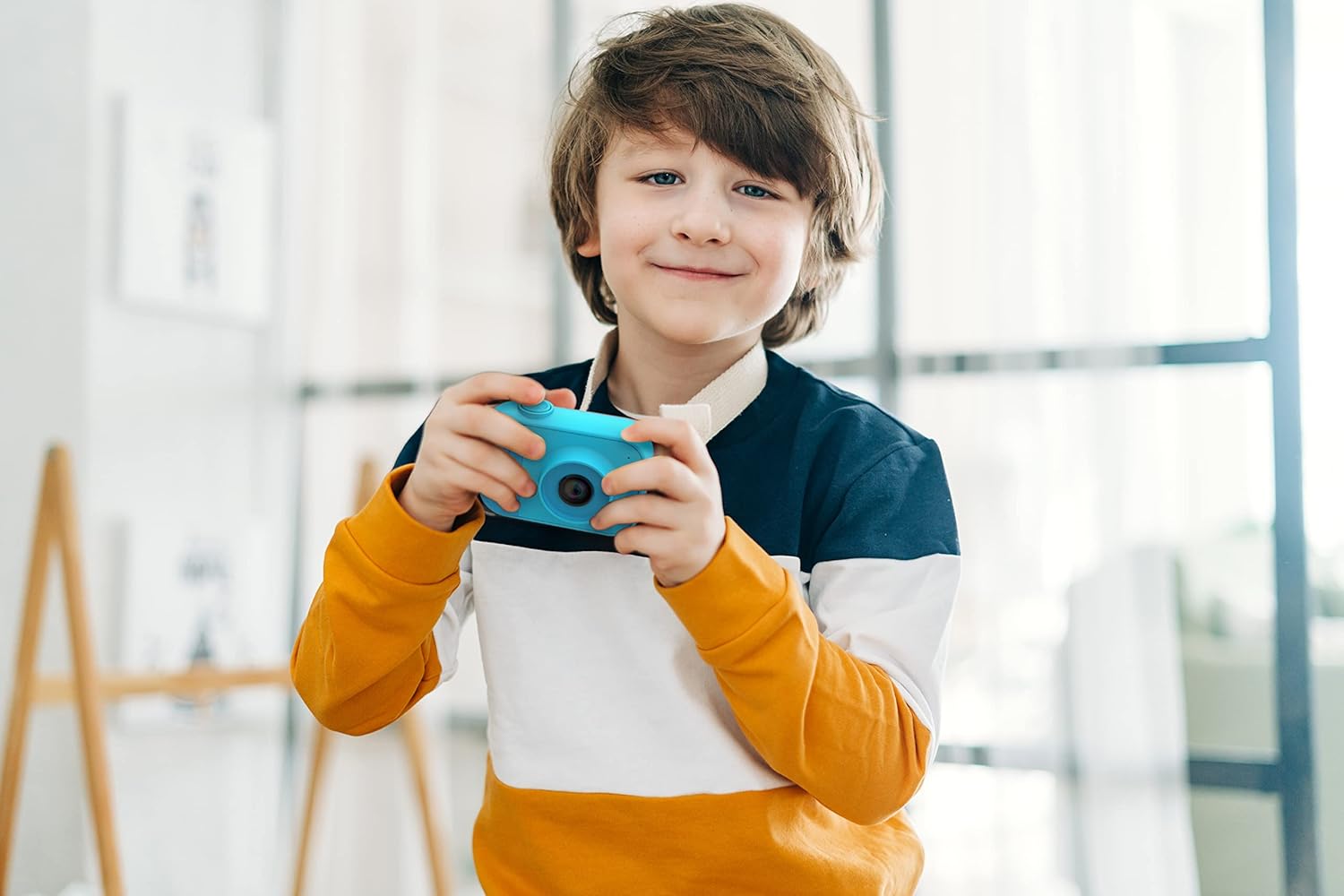 myFirst Camera 10 digitale camera voor jongens en meisjes van 4 tot 9 jaar, 5 MP video foto 32 GB, met statiefschroefadapter, geschikt voor verjaardagscadeau, blauw