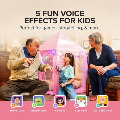 myFirst Voice 2 - Mini karaokemachine voor kinderen met draadloze microfoon en Ai-spraakwisselaar voor kinderen, draagbare Bluetooth-luidspreker, kerstspeelgoed, cadeaus voor meisjes en jongens van
