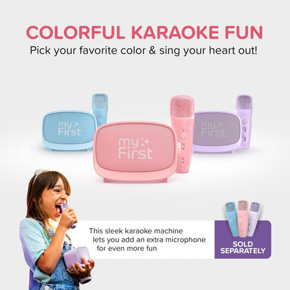 myFirst Voice 2 - Mini karaokemachine voor kinderen met draadloze microfoon en Ai-spraakwisselaar voor kinderen, draagbare Bluetooth-luidspreker, kerstspeelgoed, cadeaus voor meisjes en jongens van