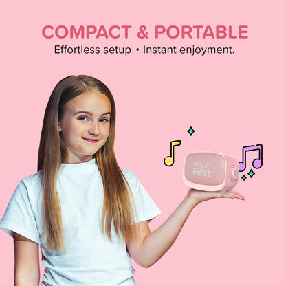 myFirst Voice 2 - Mini karaokemachine voor kinderen met draadloze microfoon en Ai-spraakwisselaar voor kinderen, draagbare Bluetooth-luidspreker, kerstspeelgoed, cadeaus voor meisjes en jongens van