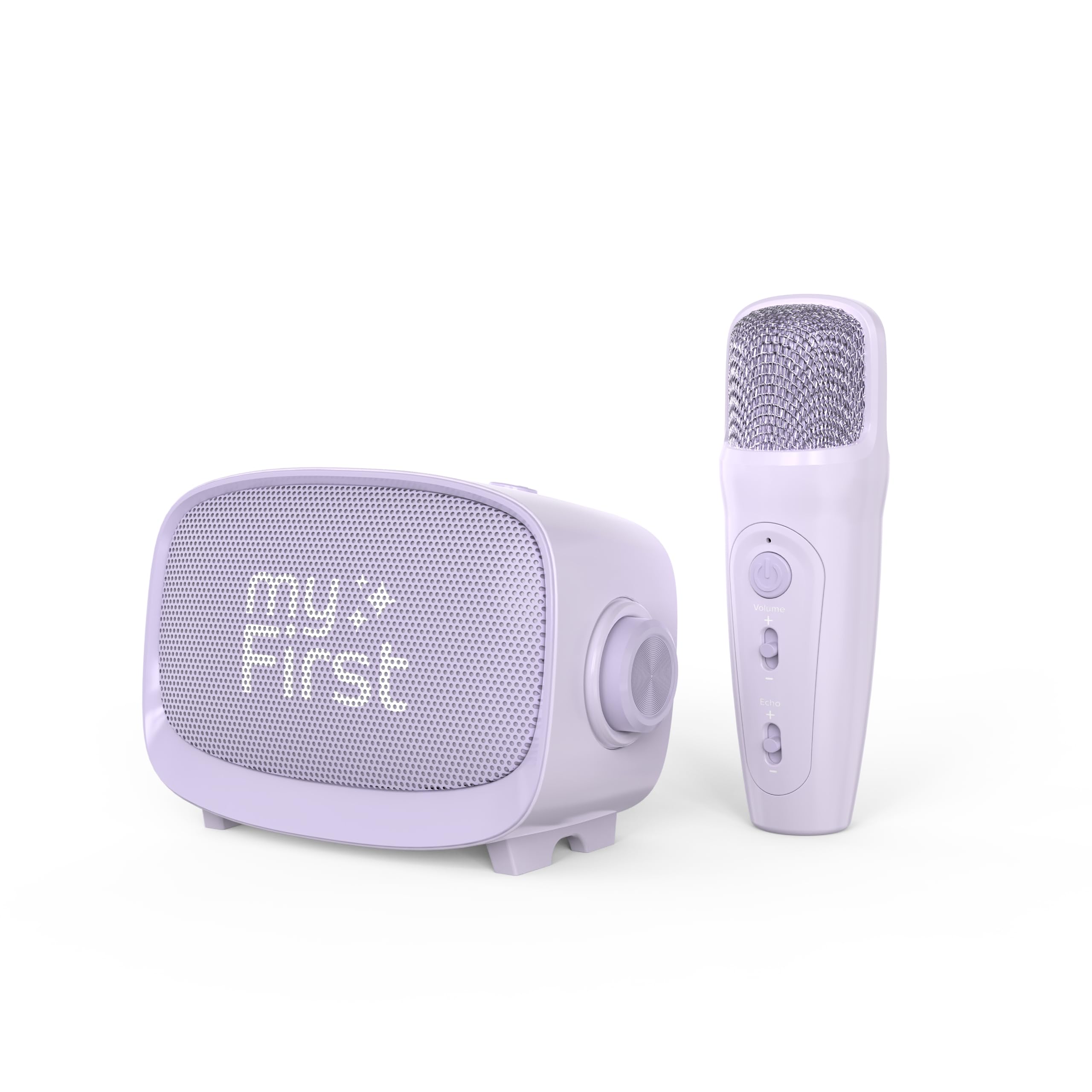 myFirst Voice 2 Interactieve microfoon, draagbaar, draadloos, Bluetooth, karaoke, met echoverversterker, grappige spraakeffecten voor jongens en meisjes (paars)