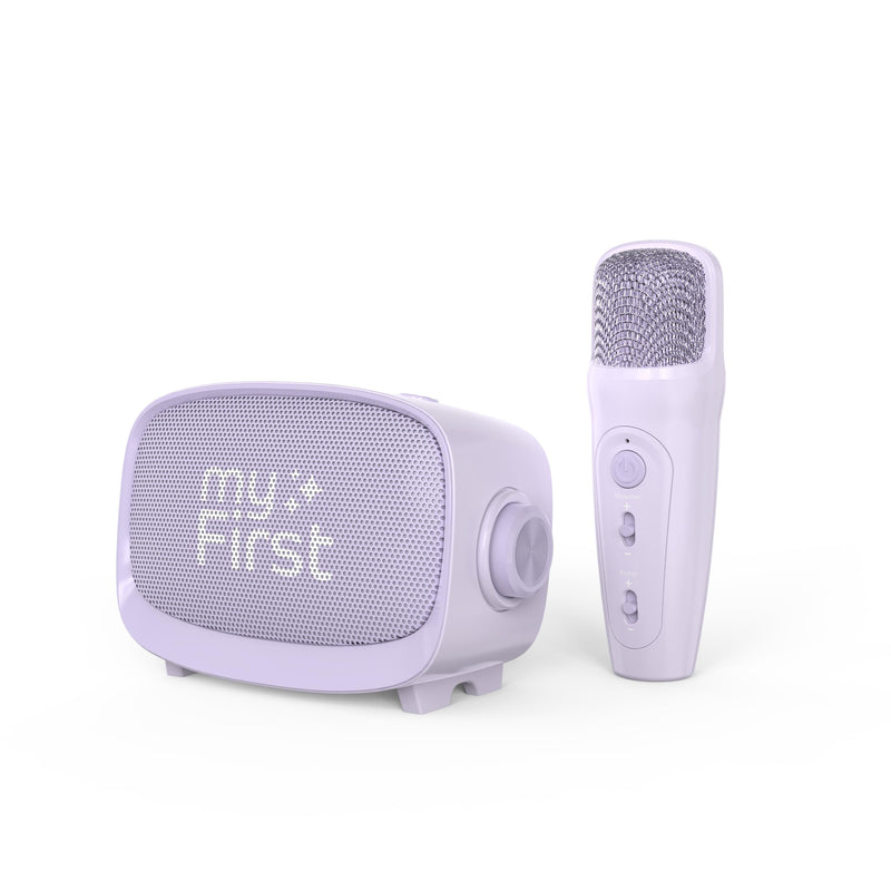 myFirst Voice 2 Interactieve microfoon, draagbaar, draadloos, Bluetooth, karaoke, met echoverversterker, grappige spraakeffecten voor jongens en meisjes (paars)