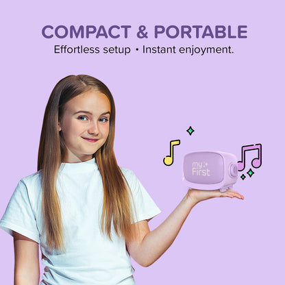 myFirst Voice 2 Interactieve microfoon, draagbaar, draadloos, Bluetooth, karaoke, met echoverversterker, grappige spraakeffecten voor jongens en meisjes (paars)