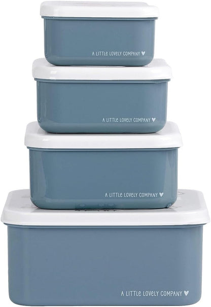 A LITTLE LOVELY COMPANY Set van 4 lunchboxen, motief: voertuigen