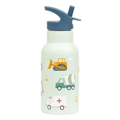 A LITTLE LOVELY COMPANY Drinkfles voor kinderen van roestvrij staal, motief: voertuigen