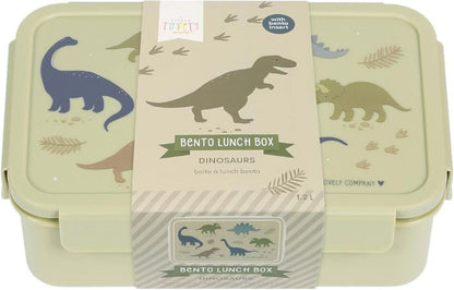 A Little Lovely Company - Bento Lunch Box - Dinosaurs - 22 X 7.5 X 14.5 Cm