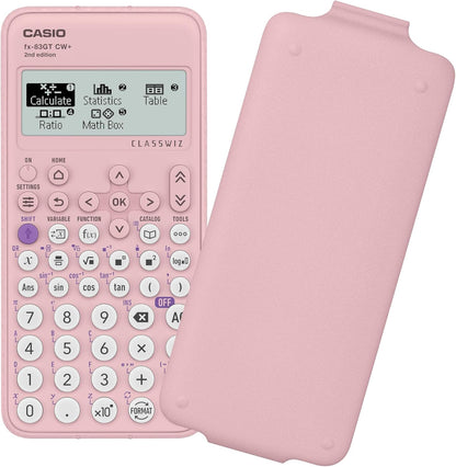 Casio fx-83GTCW+ Scientific Calculator Pink (UK Version) - Upgrade from previous fx-83GTCW model