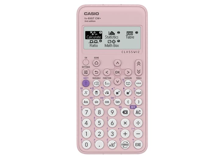 Casio fx-83GTCW+ Scientific Calculator Pink (UK Version) - Upgrade from previous fx-83GTCW model