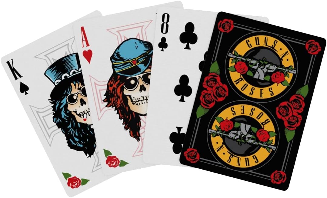 Bicycle - Guns N’ Roses - Jeu de 54 Cartes à Jouer, Argent (Silver