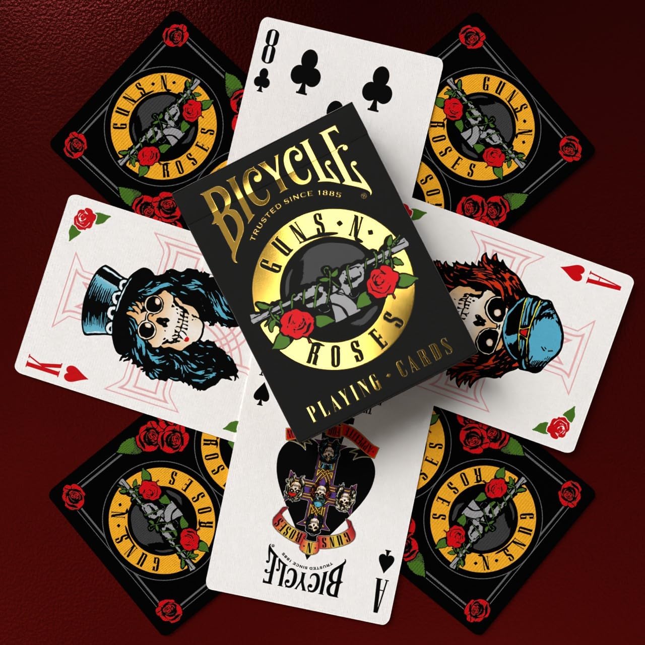 Bicycle - Guns N’ Roses - Jeu de 54 Cartes à Jouer, Argent (Silver