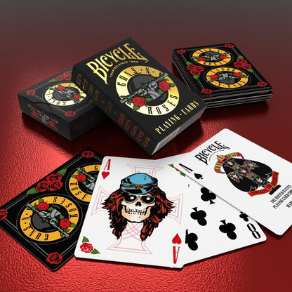 Bicycle - Guns N’ Roses - Jeu de 54 Cartes à Jouer, Argent (Silver