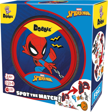 Asmodee | Dobble Spiderman | Family Card Game | Ages 6+ | 2-8 Players | 15+ Minutes Playing Time
