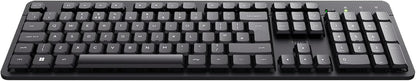 Trust Ody II Silent Wireless Keyboard QWERTY UK Layout, Membrane Low Profile Keys, USB Receiver 2.4GHz, Spill-Resistant, Batteries Included, Quiet Computer Keyboard for PC Laptop Mac - Black