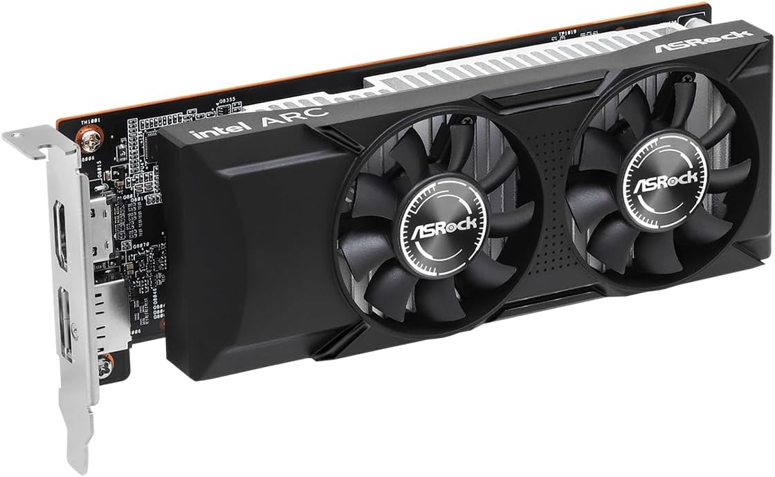 Asrock Intel Arc A310 Low Profile 4Gb Gddr6 Graphics Card, 2000 Mhz Base Clock, Dual Fan, 1X Displayports / 1X Hdmi Port