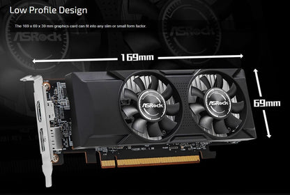 Asrock Intel Arc A310 Low Profile 4Gb Gddr6 Graphics Card, 2000 Mhz Base Clock, Dual Fan, 1X Displayports / 1X Hdmi Port