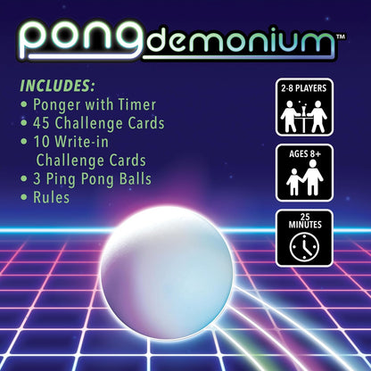 Mindware | Pongdemonium | Fast-Paced Bouncing Ball Party Game | Ages 8+ | 2-8 Players | 25 Minutes Playing Time