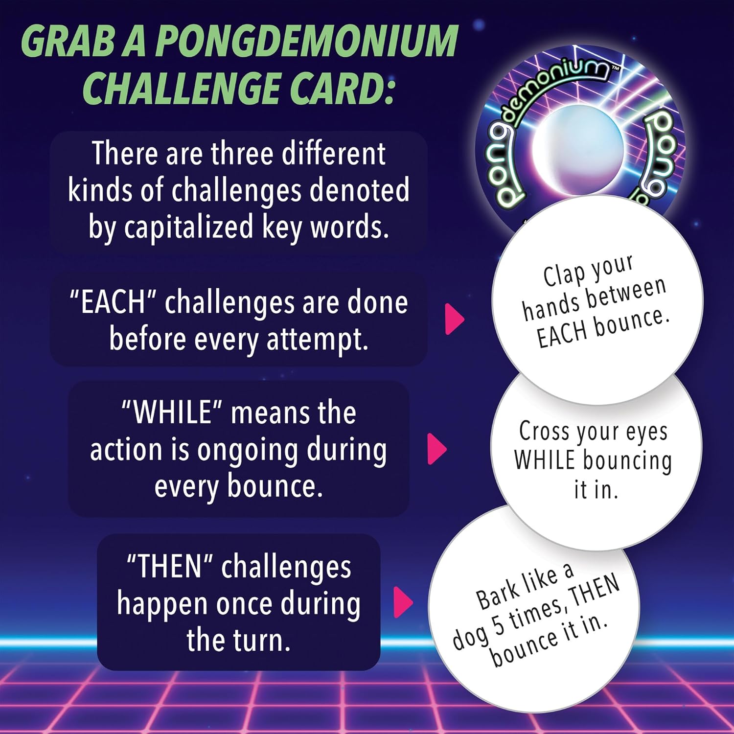 Mindware | Pongdemonium | Fast-Paced Bouncing Ball Party Game | Ages 8+ | 2-8 Players | 25 Minutes Playing Time