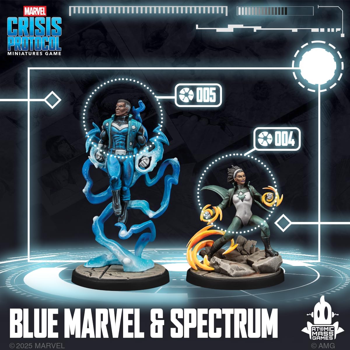 Asmodee | Marvel Crisis Protocol - Blue Marvel & Spectrum | Miniatures Tabletop Game | Ages 14+ | 2 Players | 90+ Minutes Playing Time
