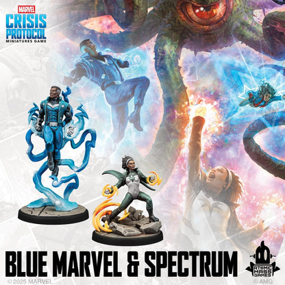 Asmodee | Marvel Crisis Protocol - Blue Marvel & Spectrum | Miniatures Tabletop Game | Ages 14+ | 2 Players | 90+ Minutes Playing Time