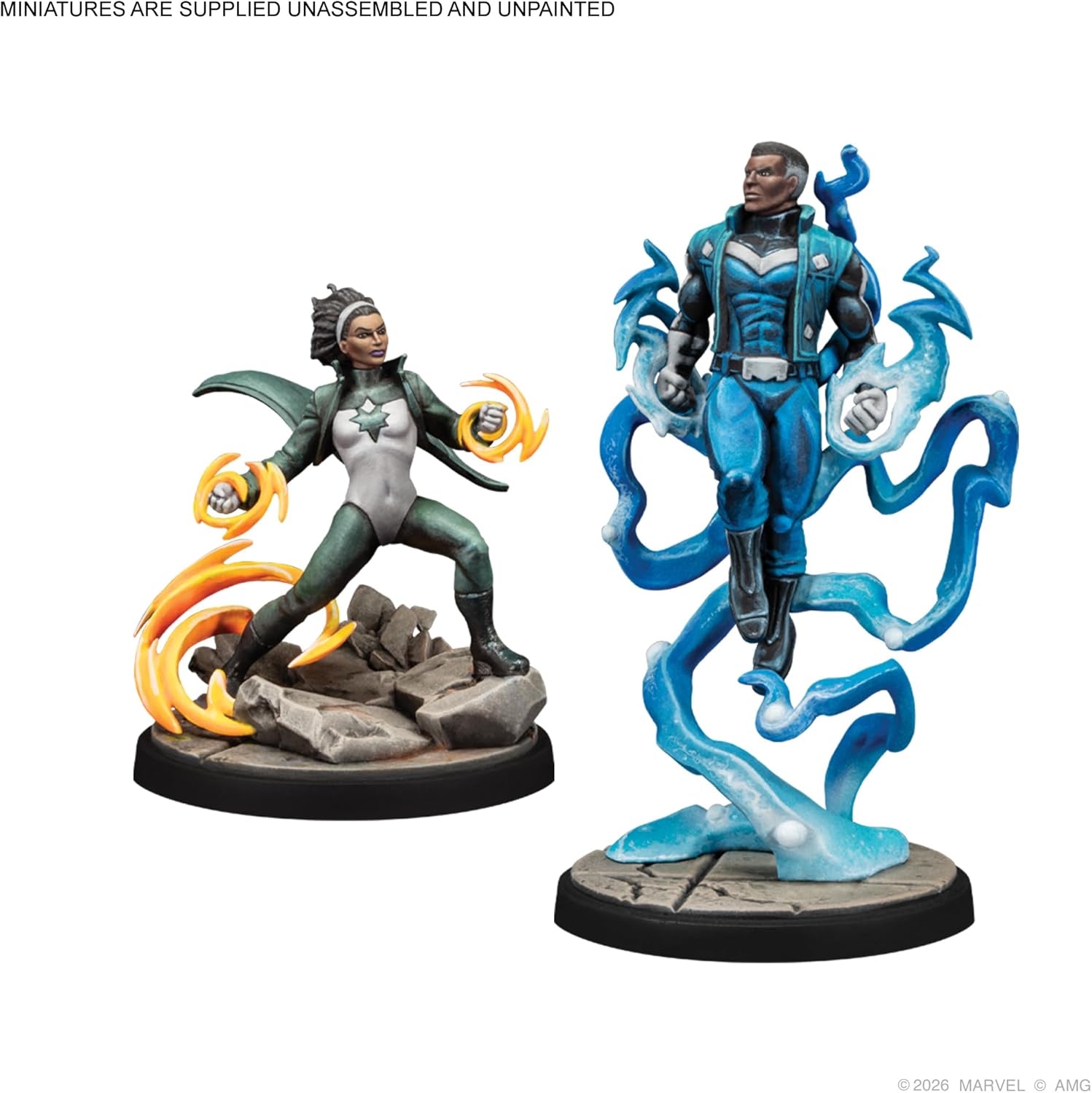 Asmodee | Marvel Crisis Protocol - Blue Marvel & Spectrum | Miniatures Tabletop Game | Ages 14+ | 2 Players | 90+ Minutes Playing Time