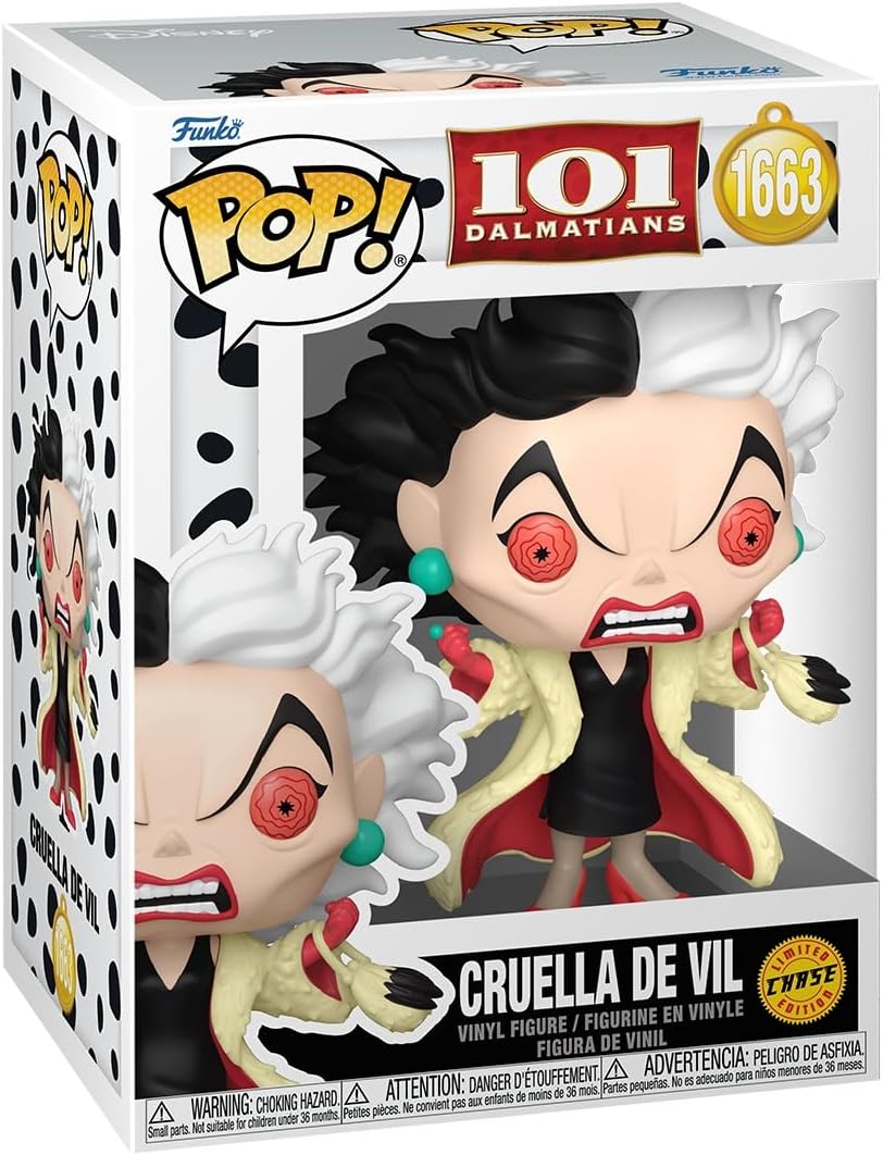 Funko Pop! Disney: 101 Dalmatians - Cruella De Vil De Vil mit Chase - 101 Dalmatiner - Vinyl-Sammelfigur - Geschenkidee - Offizielle Handelswaren - Spielzeug Für Kinder und Erwachsene - Cartoon Fans