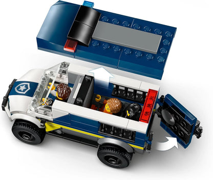 LEGO City Police Prisoner Transport Van Toy - Model Truck Kit w/Motorbike, 3 Minifigures & Removable Cell Door - Birthday Gift Idea for 6+ Year Old Boys - 60479