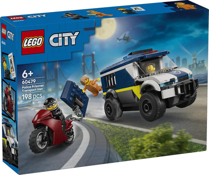 LEGO City Police Prisoner Transport Van Toy - Model Truck Kit w/Motorbike, 3 Minifigures & Removable Cell Door - Birthday Gift Idea for 6+ Year Old Boys - 60479