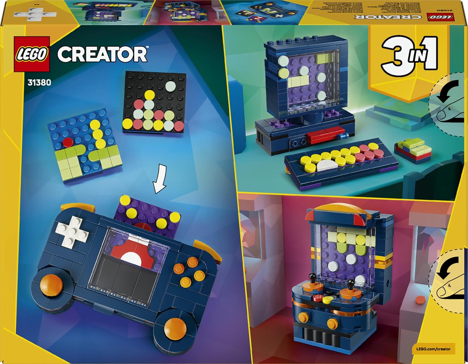 LEGO Creator 3-in-1 Retro Spelcomputer – Verandert In Arcadekast Of Computer met Toetsenbord en Muis – Cadeau voor Gamers vanaf 8 Jaar – 31380