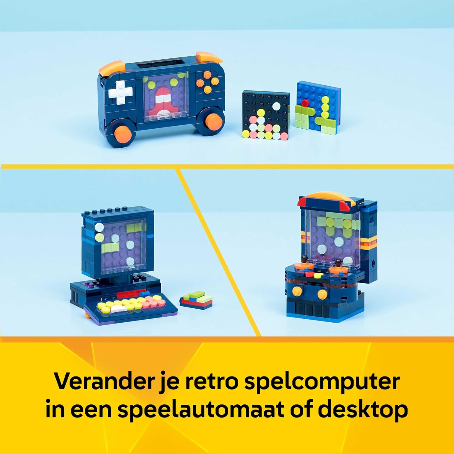 LEGO Creator 3-in-1 Retro Spelcomputer – Verandert In Arcadekast Of Computer met Toetsenbord en Muis – Cadeau voor Gamers vanaf 8 Jaar – 31380