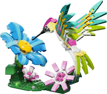 LEGO Creator 3in1 Wild Animals: Colourful Hummingbird - Bird Toy Transforms into a Butterfly or Fish Figure - DIY Room Decor Idea - Creative Gift for 8+ Year Old Girls & Boys - 31384