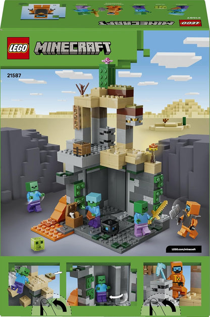 LEGO Minecraft Zombie Dungeon - Interactive Toy with a Wanderer Minifigure, 3 Zombie Figures, a Slime & Crafting Table - Gaming Gift for 8+ Year Old Boys & Girls - 21587