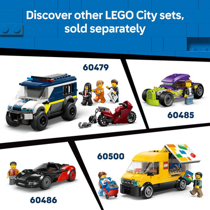 LEGO City Fries Food Truck Toy - Vehicle Model Kit w/Removable Shop, 2 Minifigures & Play Food Accessories - Birthday Gift Idea for 5+ Year Old Boys - 60488
