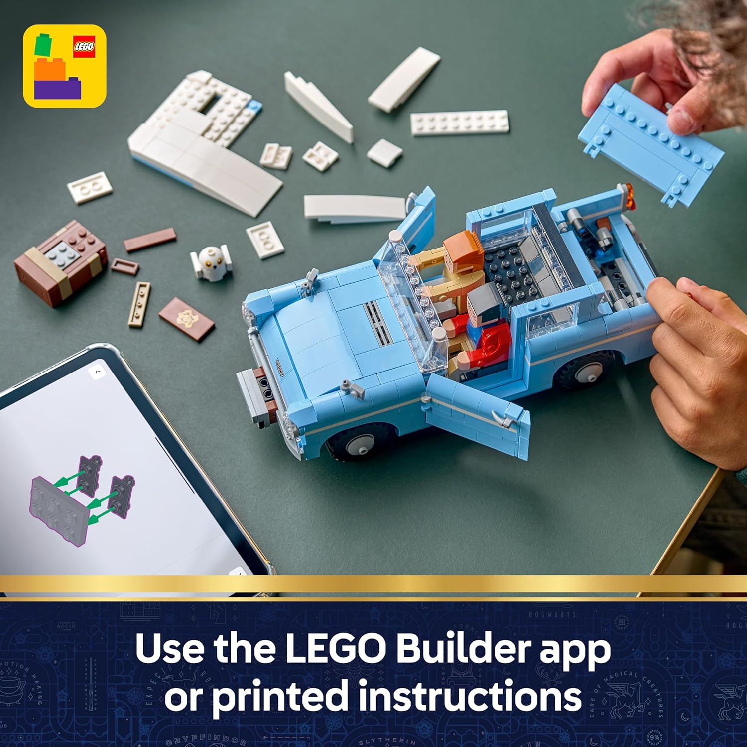 LEGO Harry Potter Enchanted Flying Ford Anglia - Car Model Kit with Harry, Ron & Hedwig Figures - Gift for 14+ Year Old Girls, Boys & Teenage Fans - 76470