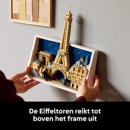 LEGO Architecture Paris – City of Love - DIY Miniature Model Kit for Adults - Home Decor 3D Wall Art w/Iconic Parisian Landmarks Incl. Eiffel Tower - Gift Idea - 21064