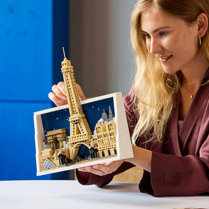 LEGO Architecture Paris – City of Love - DIY Miniature Model Kit for Adults - Home Decor 3D Wall Art w/Iconic Parisian Landmarks Incl. Eiffel Tower - Gift Idea - 21064