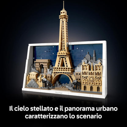 LEGO Architecture Parigi – La Città dell’Amore - Modellino da Costruire per Adulti Fai da Te - Decorazione per Casa o da Parete 3D con Paesaggio Parigino tra cui la Torre Eiffel - Idea Regalo - 21064