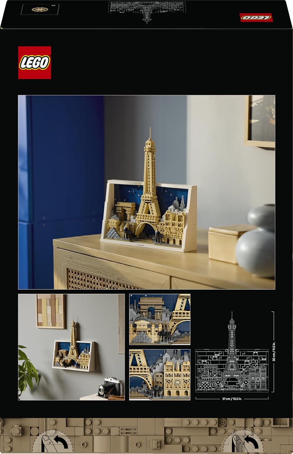 LEGO Architecture Parigi – La Città dell’Amore - Modellino da Costruire per Adulti Fai da Te - Decorazione per Casa o da Parete 3D con Paesaggio Parigino tra cui la Torre Eiffel - Idea Regalo - 21064