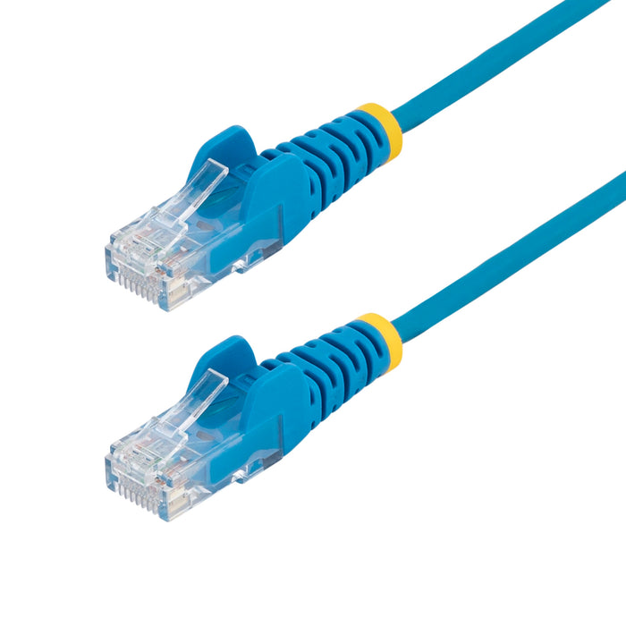 StarTech.com 25cm Blue Slim CAT6 Ethernet Cable, Snagless RJ45, LSZH, 28AWG Pure Bare Copper, Slim Network Patch Cable/Cord
