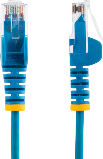 StarTech.com 25cm Blue Slim CAT6 Ethernet Cable, Snagless RJ45, LSZH, 28AWG Pure Bare Copper, Slim Network Patch Cable/Cord