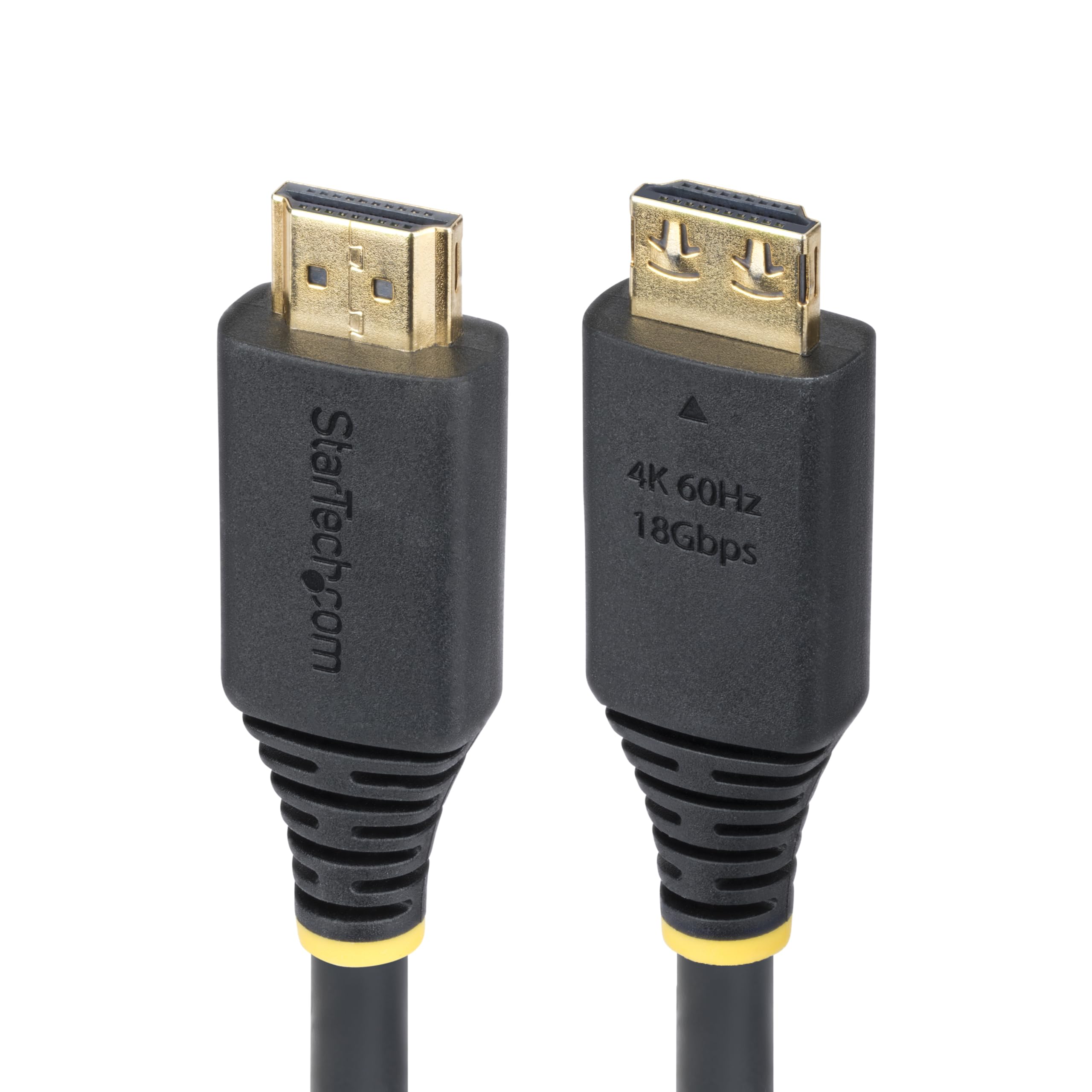 StarTech.com 30cm (1ft) High Speed HDMI Cable with Gripping Connectors, 4K 60Hz/1440p 144Hz, 18Gbps, UHD HDMI Cord, TPE Jacket