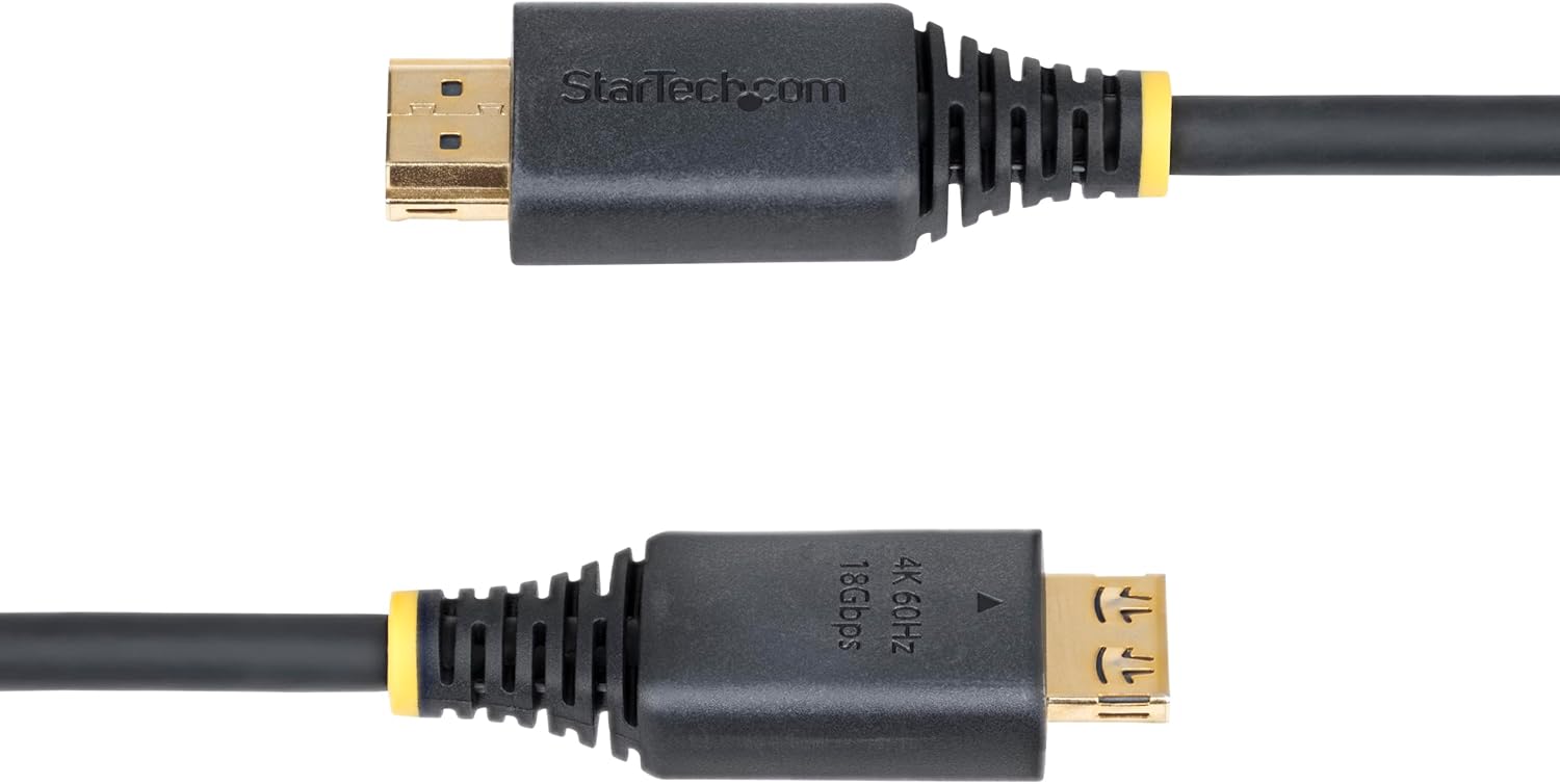 StarTech.com 3m (10ft) High Speed HDMI Cable with Gripping Connectors, 4K 60Hz/1440p 144Hz, 18Gbps, UHD HDMI Cord, TPE Jacket
