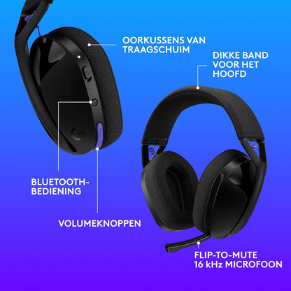 Logitech G G321 LIGHTSPEED Wireless Bluetooth Gaming Headset, dynamisch comfort en pasvorm, 16 kHz boommicrofoon, batterijduur meer dan 20 uur, pc, PS4, PS5, Nintendo Switch, mobiel - zwart