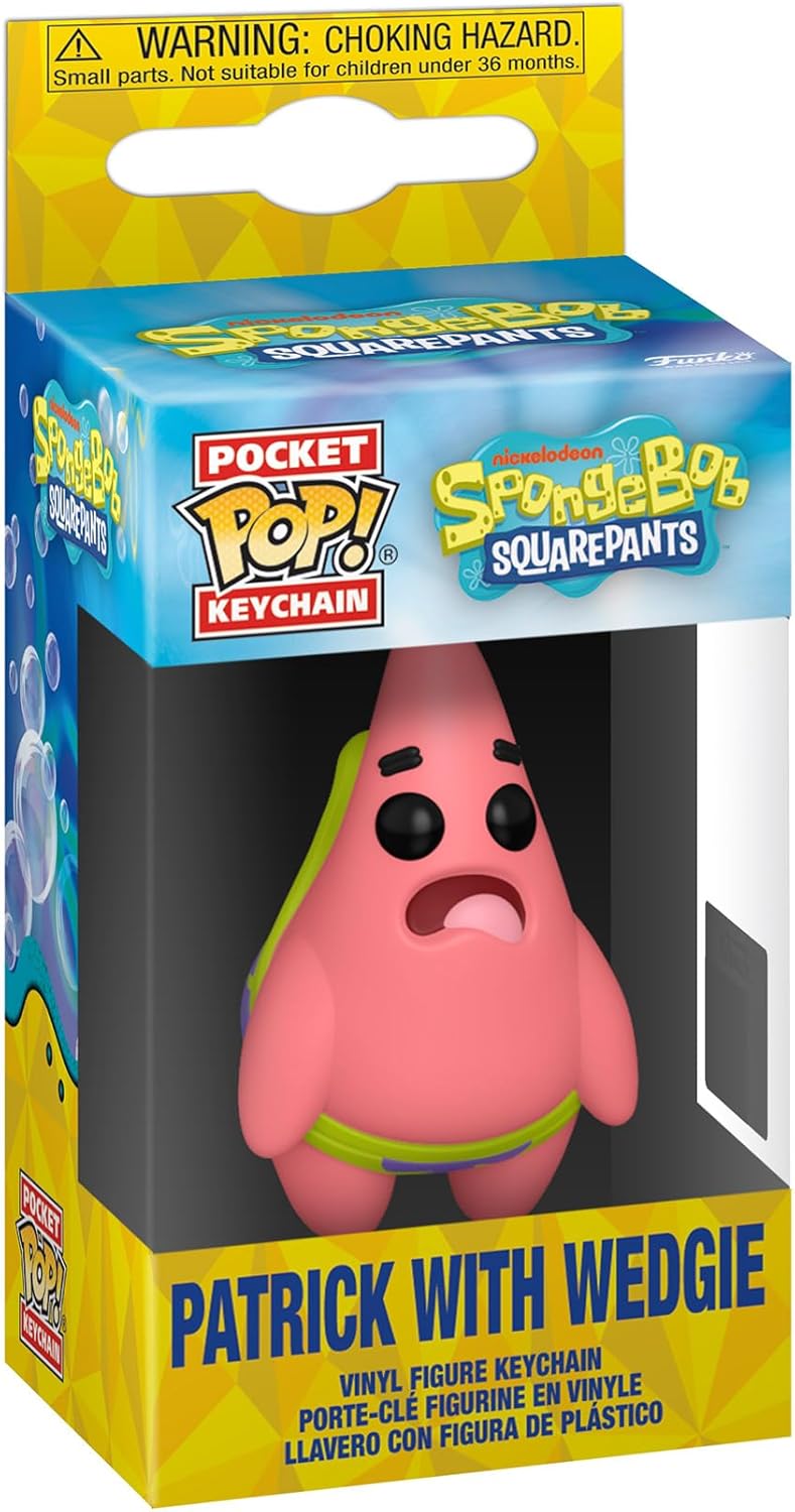 Funko Pop! Keychain: Spongebob Squarepants - Patrick Star With Wedgie Novelty Keyring - Collectable Mini Figure - Stocking Filler - Gift Idea - Official Merchandise - Cartoon Fans - Backpack Decor