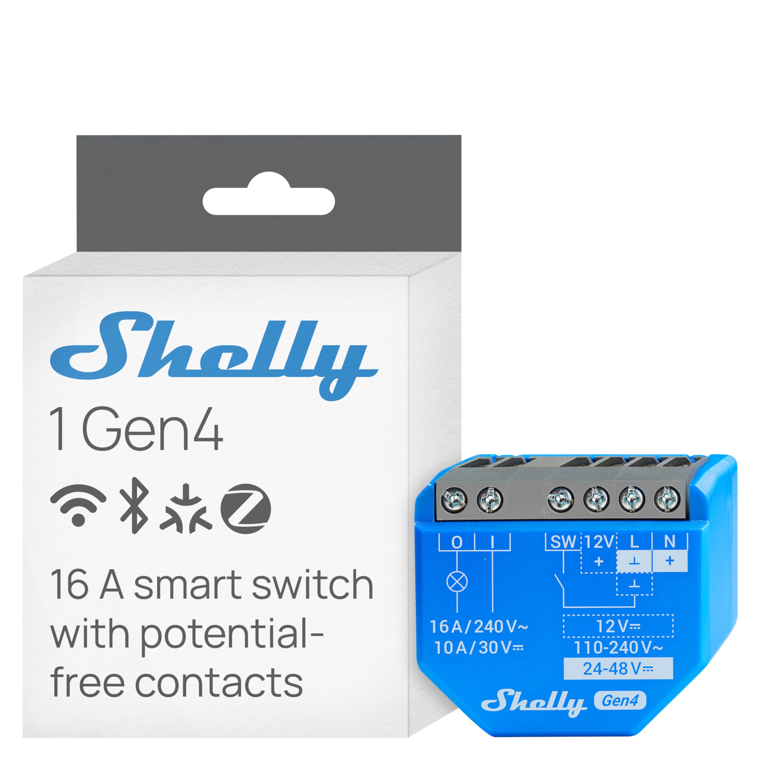 Smart Plug Shelly S4Sw-001X16Eu Bluetooth Wi-Fi Bluetooth 5.0 240 V