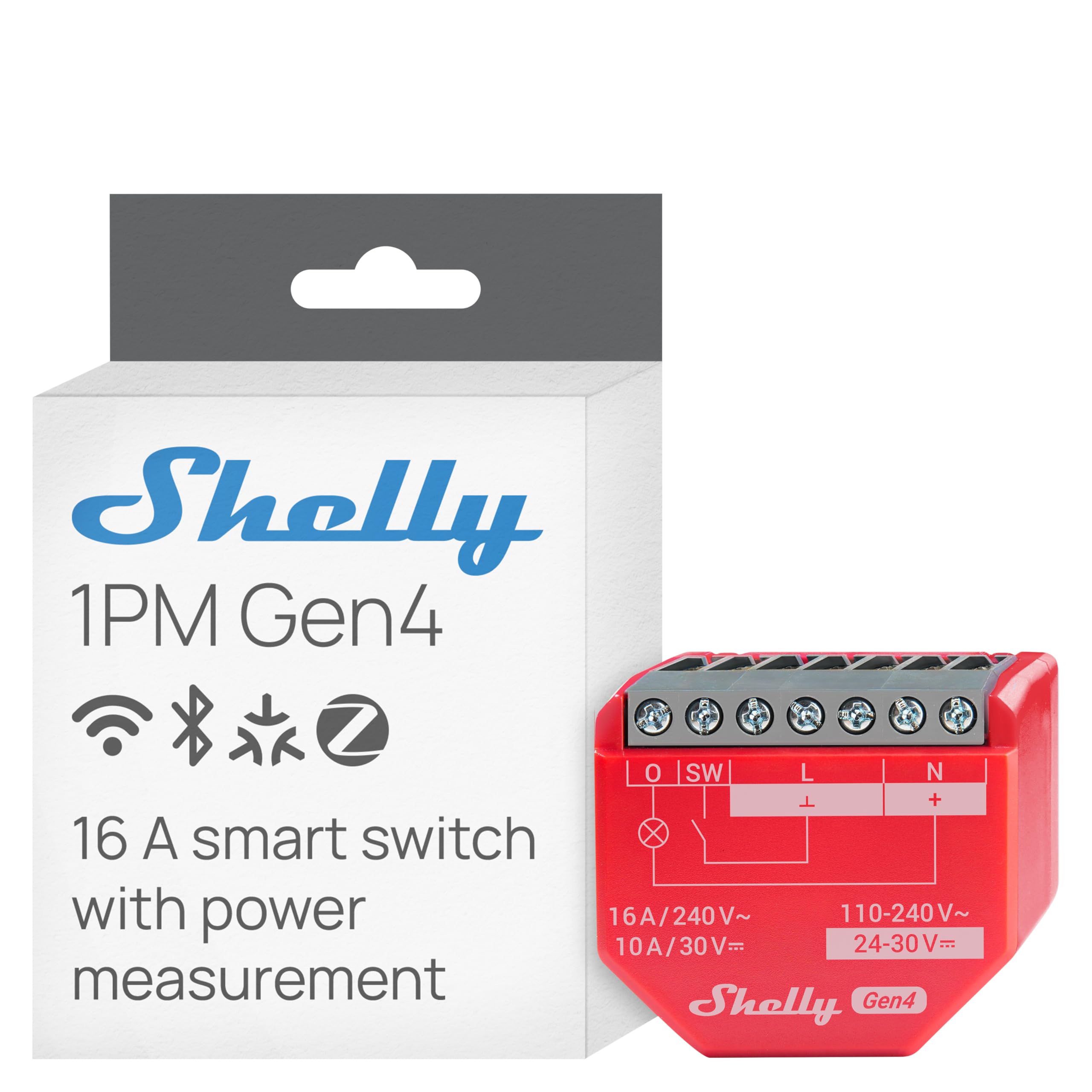 Smart Plug Shelly S4Sw-001P16Eu Bluetooth Wi-Fi Bluetooth 5.0 10 A