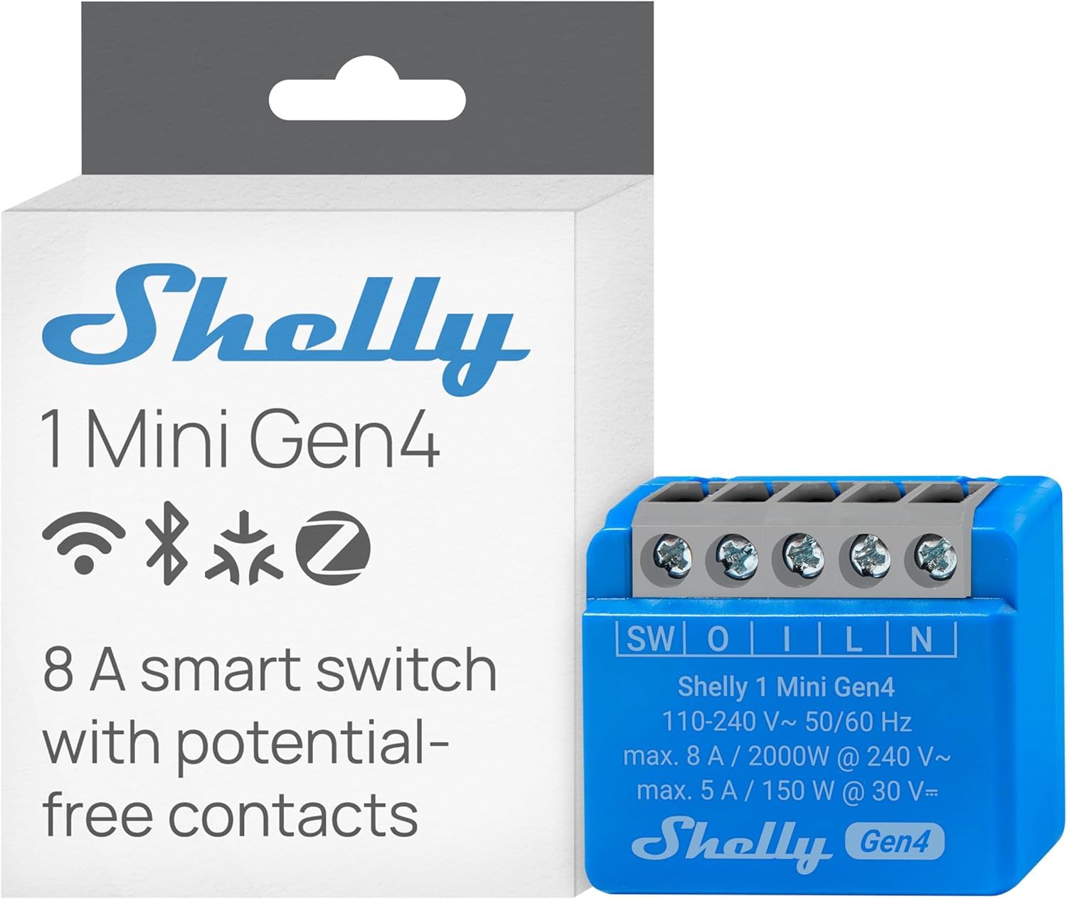 Smart Plug Shelly S4Sw-001X8Euu Bluetooth Wi-Fi Bluetooth 5.0