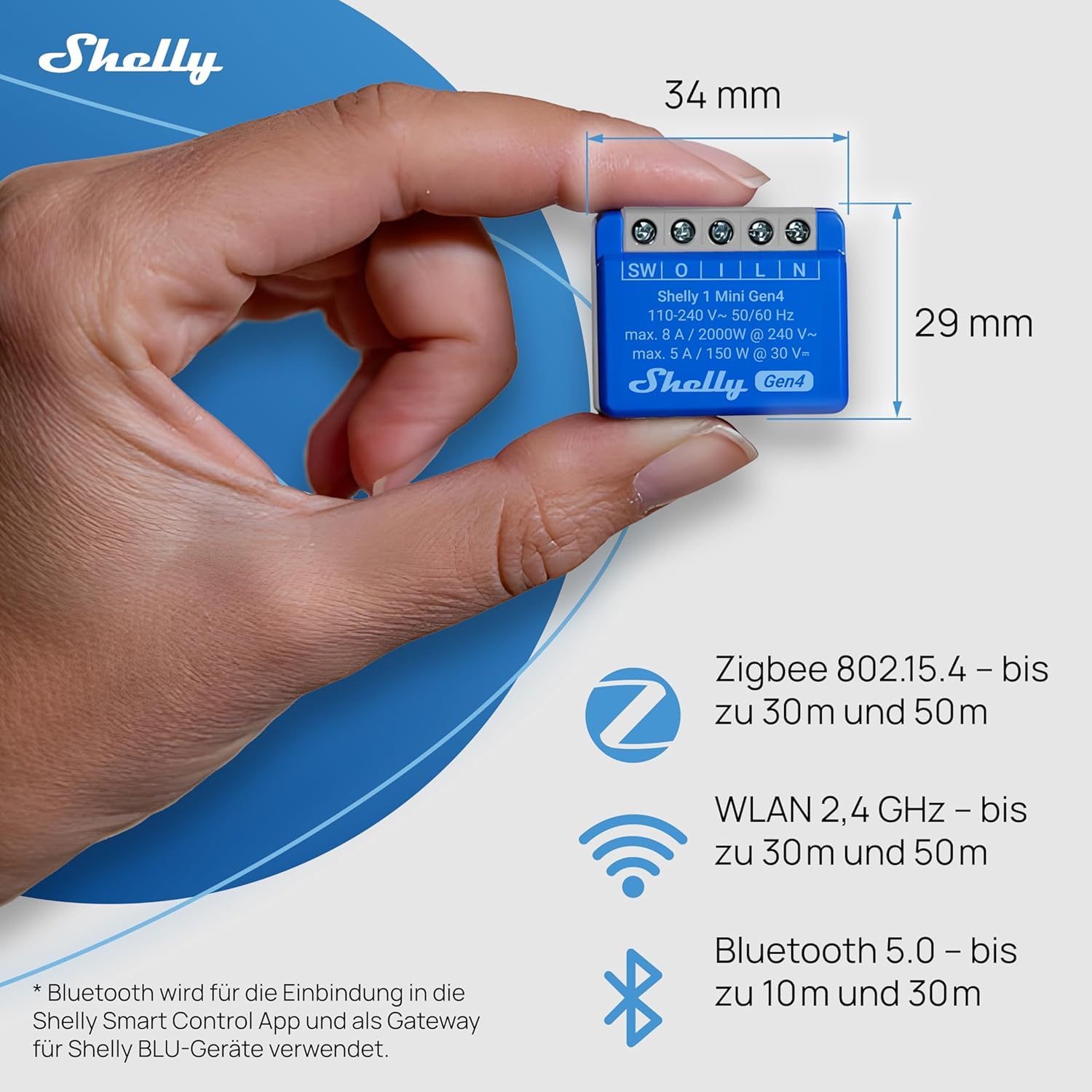 Smart Plug Shelly S4Sw-001X8Euu Bluetooth Wi-Fi Bluetooth 5.0